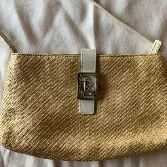 Ralph Lauren Small Woven Chic Tan and Cream Shoulder Bag - Picture 8 of 8